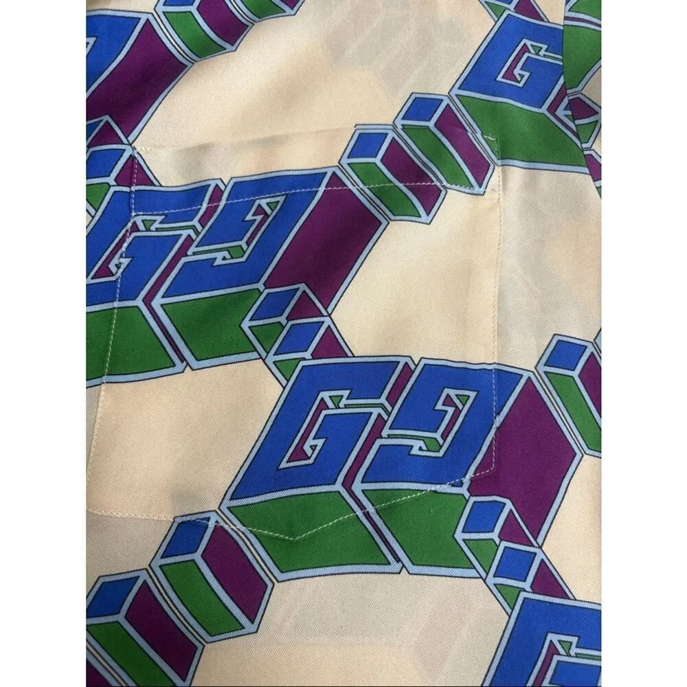 Gucci silk 3-D men’s bowling shirt